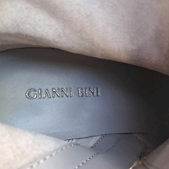 Gianni Bini Women’s Leather Gray Suede Ankle Boots Bootie Zip Bow - Picture 7 of 8